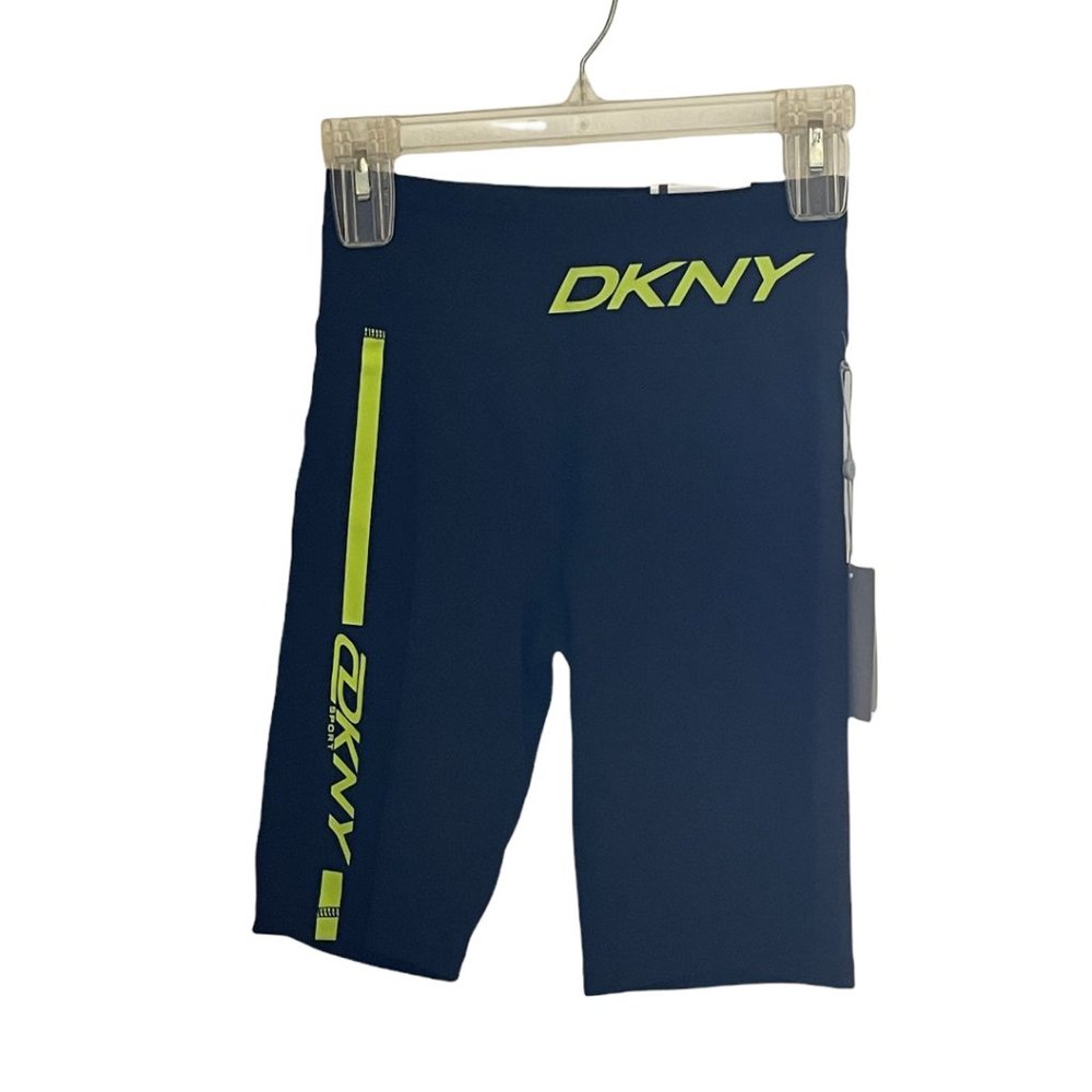 DKNY Sport Logo High-Waist Bike Shorts Black,